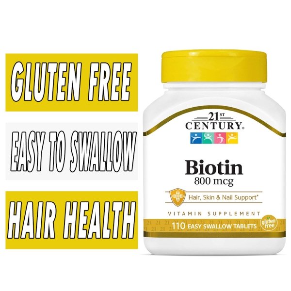 21st Century Biotin 800 mcg Maximum Strength 110 Tabs