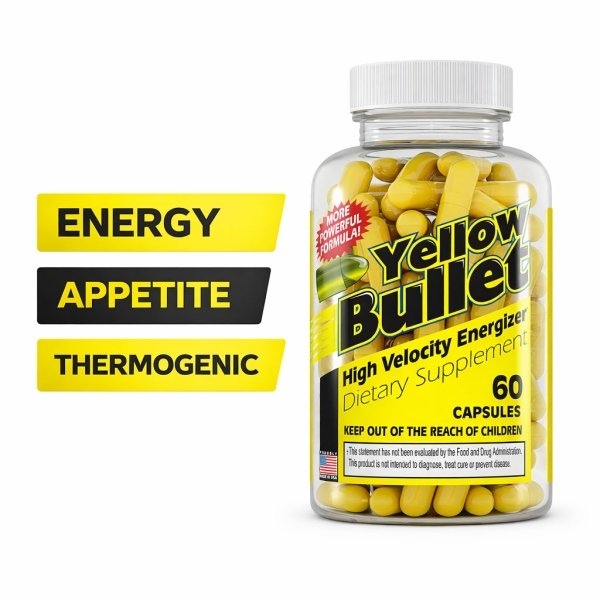 Yellow Bullet Fat Burner by Brand New Energy, 60 Caps Bottle Image